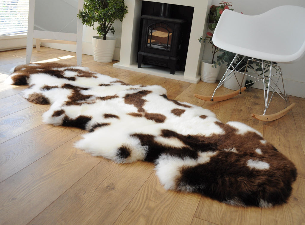 Sheepland Double Long Fur Sheepskin Rugs - Dyed Jacob Style