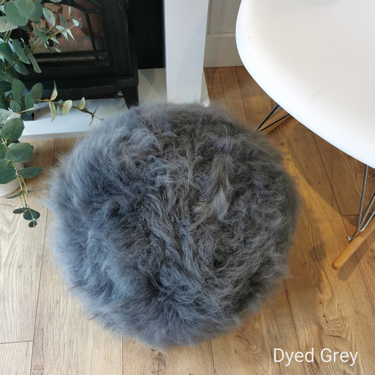 Luxury Handmade Grey British Sheepskin Pouffe