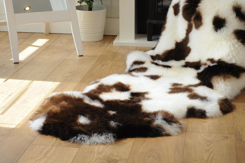 Sheepland Double Long Fur Sheepskin Rugs - Dyed Jacob Style