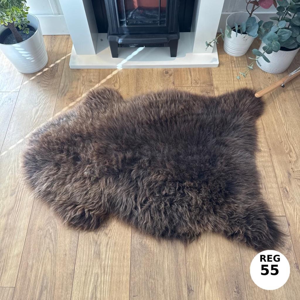 100% Undyed Rare Breed Sheepskin Rugs - Regular 55